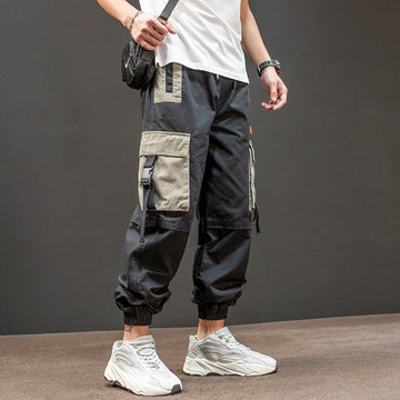 Ribbons Pockets Harem Joggers Men Cargo Pants Streetwear Hip Hop Casual Track Pants Male Harajuku Fashion Trousers aidase-shop